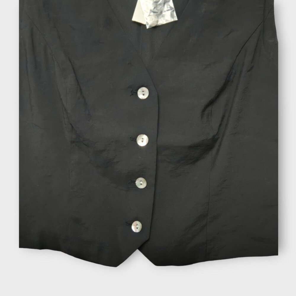 MADEWELL Katrina Crop Vest Top in Softdrape Black NWT - Picture 5 of 8